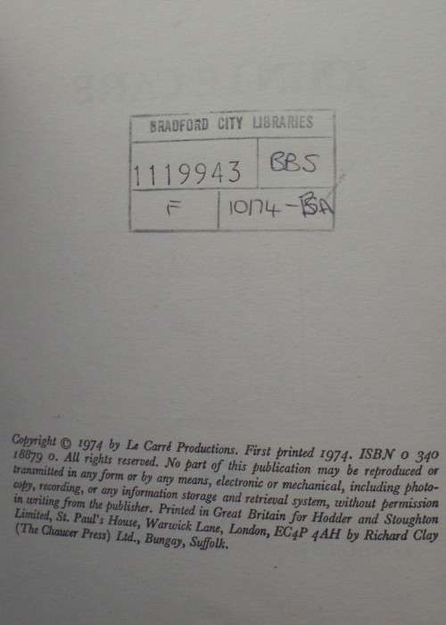 Book - Tinker Tanker Soldier Spy - John Le Carre - 1974