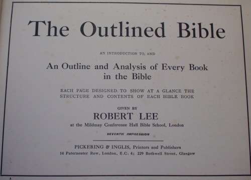 Bible - The Outlined Bible - Robert Lee - Great Britain - Undated