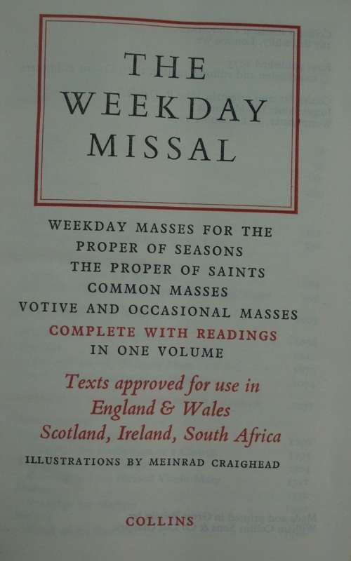 Bible - The Weekday Missal - 1975 - 1600 pages