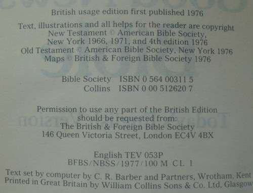Bible - Good News Bible - 1st UK Edition - 1976