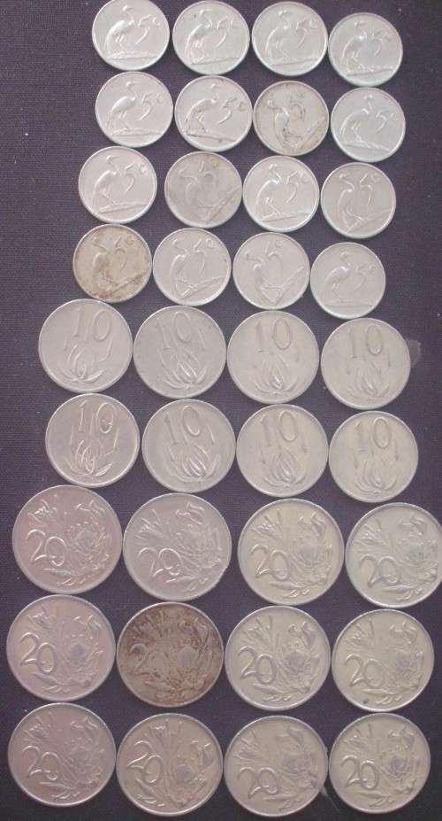 Coin - RSA x 36 - 5c/10c/20c - 80s - BZ