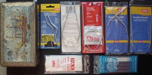 Knitting Needles x 5 Assorted - Bakers Tin