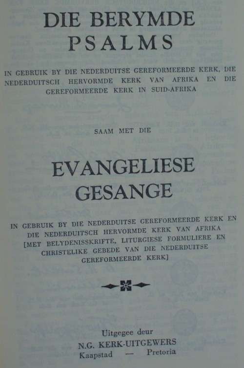 Bible/Songbook - Die Berymde Psalms/Evangeliese Gesange - 1968 - rare
