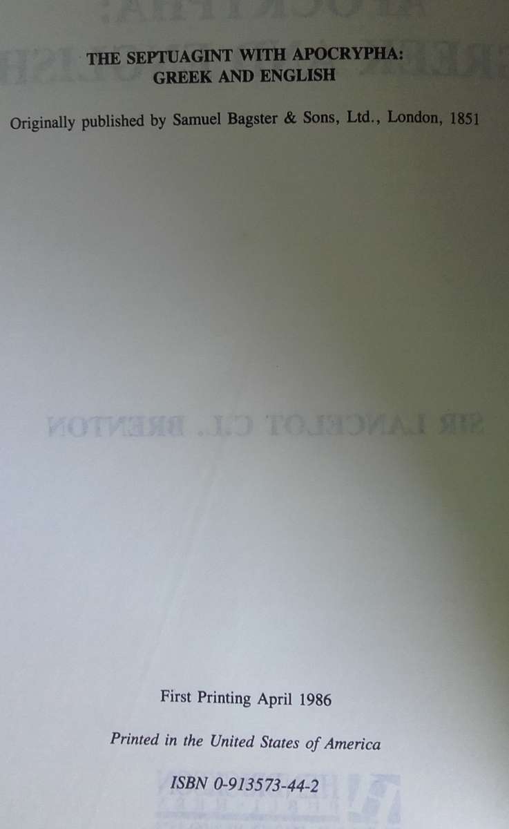Bible - Septuagint + Apocrypha - 1986 [In Greek and English]