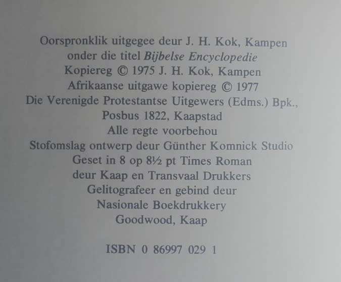 Bible - Bybelse Ensiklopedie - Part 1+2 - 1977