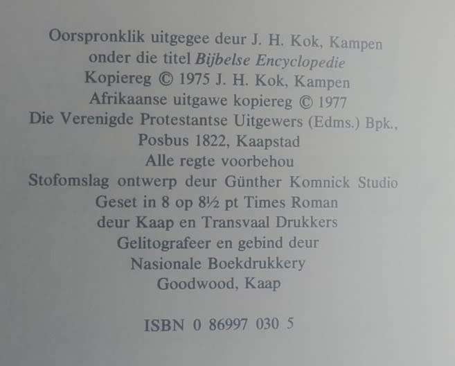 Bible - Bybelse Ensiklopedie - Part 1+2 - 1977