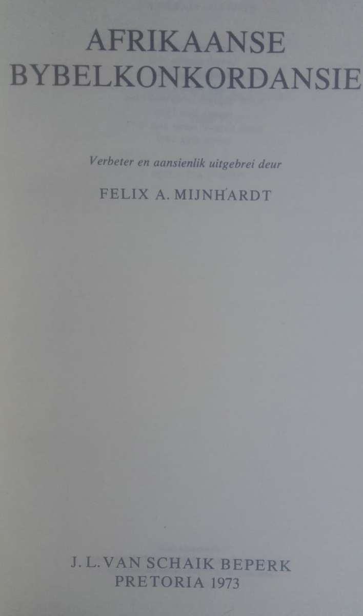 Bible - Die Afrikaanse Bybelkonkordansie - 1975