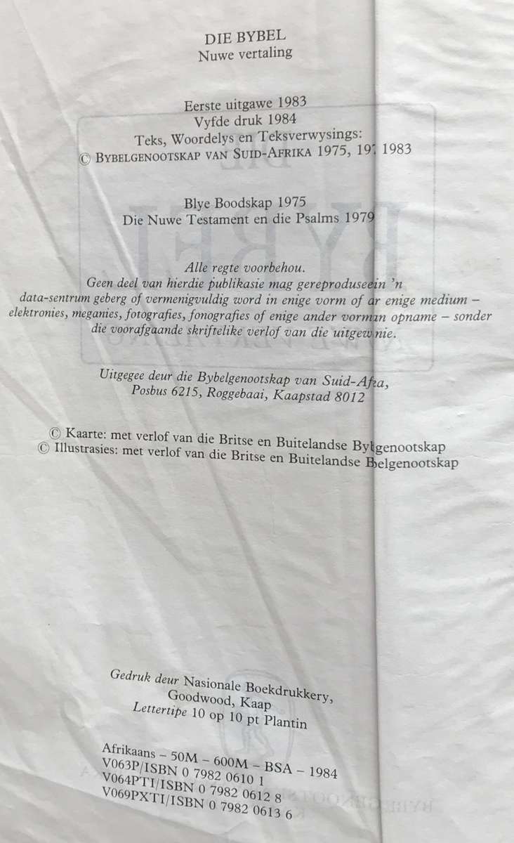 Bible - Die Bybel - 1984 - C