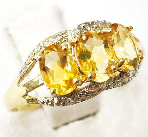 CHRISTMAS SPECIAL - STUNNING 9CT SOLID YELLOW GOLD NATURAL CITRINE RING (INVEST NOW IN GOLD)