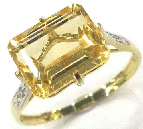STUNNING 9CT SOLID YELLOW GOLD NATURAL CITRINE RING (INVEST NOW IN GOLD)
