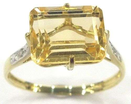 STUNNING 9CT SOLID YELLOW GOLD NATURAL CITRINE RING (INVEST NOW IN GOLD)