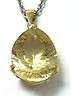 MASSIVE BEATIFUL 9CT YELLOW GOLD PEAR SHAPED 5CT LEMON QUARTZ PENDANT
