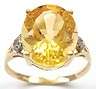 STUNNING! 9KT YELLOW GOLD & 3.9CT OF OVAL CITRINE & DIAMOND RING