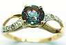 **STUNNING**9CT YELLOW GOLD ROUND MYSTIC TOPAZ & DIAMOND RING