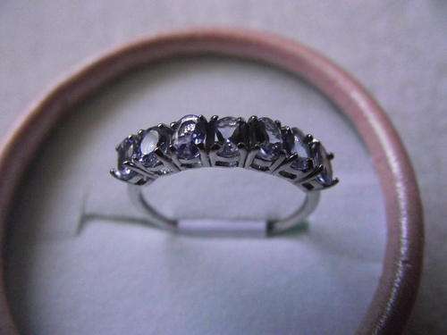 SOLID 9KT WHITE GOLD GENUINE TANANITE,7 STONES 1.68CT ROUND SHAPE AAA BLUE COLOUR, SI-1