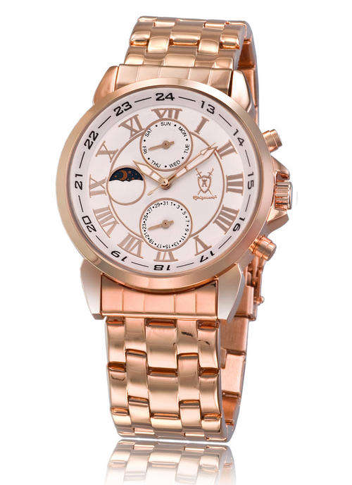 KONIGSWERK GRYPHOS ROSE - WHITE DIAL CLOCK WITH S/S BAND-DAY & NIGHT / DATE / MONTH