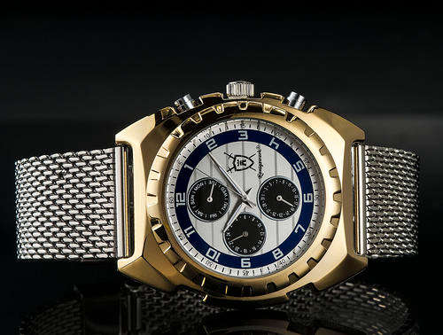 Konigswerk clock Philolaus black White XXL / 45 mm stainless steel bracelet Milanaise