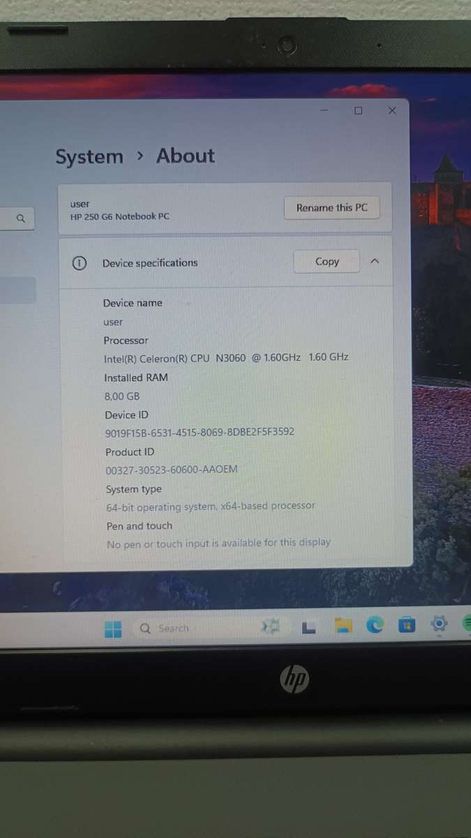 HP 250 G6 laptop