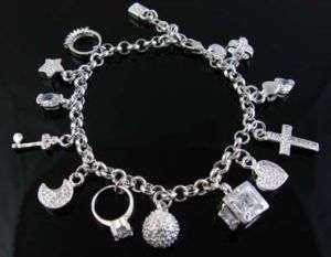 SILVER 13 CHARM BRACELET - NEW IN BOX