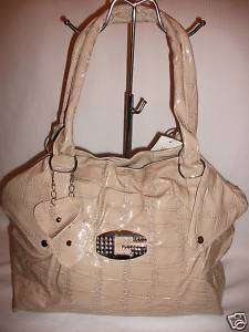 LARGE BISCUIIT PATENT CROCODILE SKIN LOOK G STYLE  HANDBAG - NEW