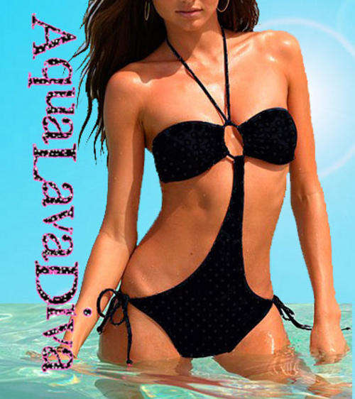 BLACK MONOKINI - SIZE 36 NEW WITH TAGS