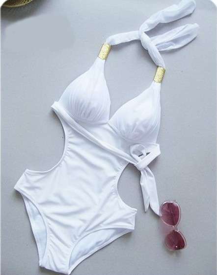 WHITE MONOKINI SIZE 36 -NEW