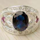 STERLING SILVER SAPPHIRE RING - VERY NICE !!!