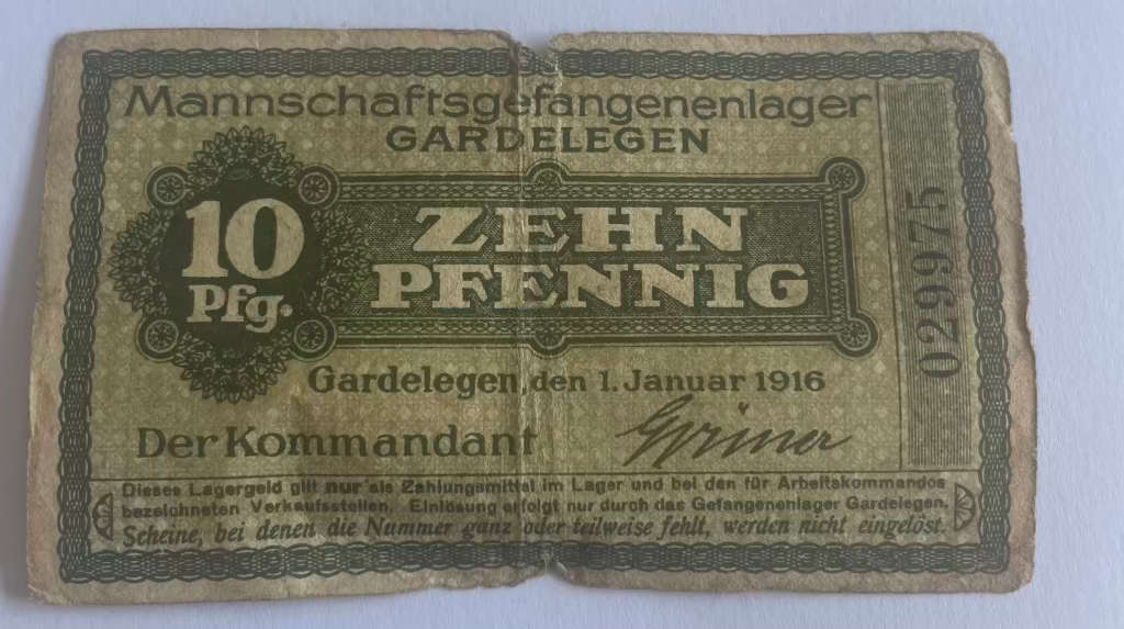 GERMANY SET - 10 PFENNIG GARDELEGEN 1916 SMALL NOTE, 100000 MARK 1923 & 10000 MARK 1922 BIG NOTES