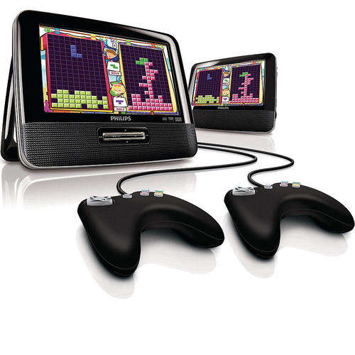 Phillips 7" Dual Screen LCD Portable DVD Player w/2 Game Controllers & 30 Games!