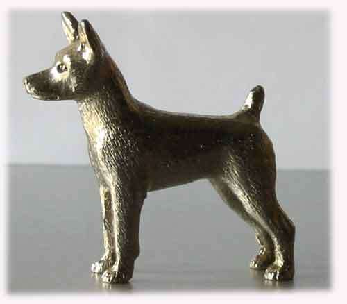 Silver Plated Dog model -Minature Pinscher