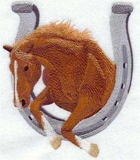 Khaki Cushion Cover - -Horse horseshoe