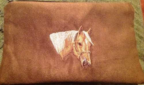 Large  brown bag/makeup bag  palamino Horse