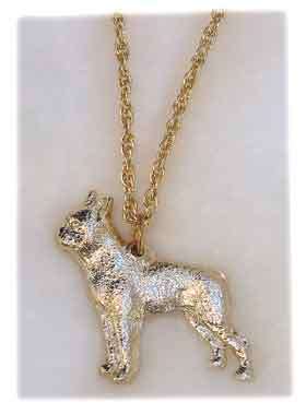 Dog Pendant - Gold plated Boston terrier