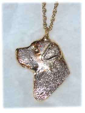 Dog Pendant - Gold plated Labrador Head