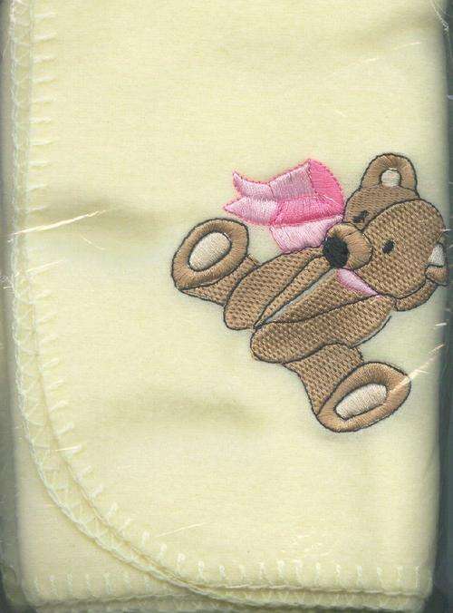 Embroidered Baby blanket yellow teddy