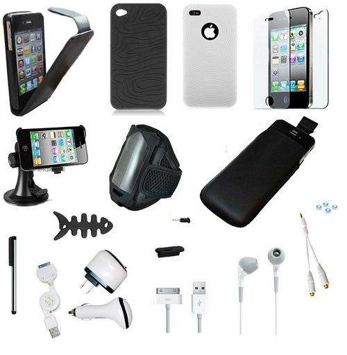 18pcs Accessories Bundle for iPhone 4G incl. Car Mount and Armband!