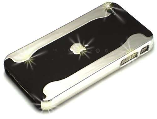 Chrome and Black Hard Cover for iPhone 4