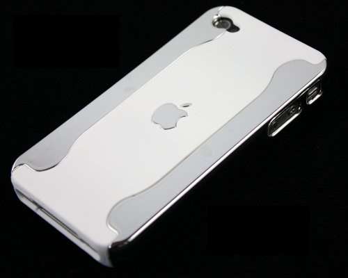Chrome and White Hard Cover for iPhone 4