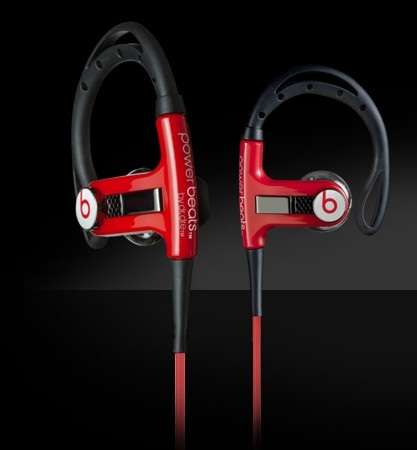 Monster Beats By Dre "POWERBEATS" in Red High Resolution Headphones