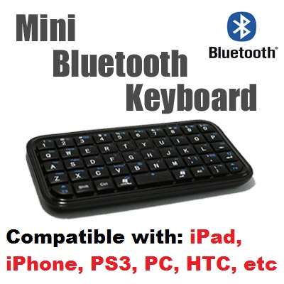 Mini Wireless Bluetooth 2.0 Keyboard for iPad, iPhone, PS3, Smart Phones, HTC, etc
