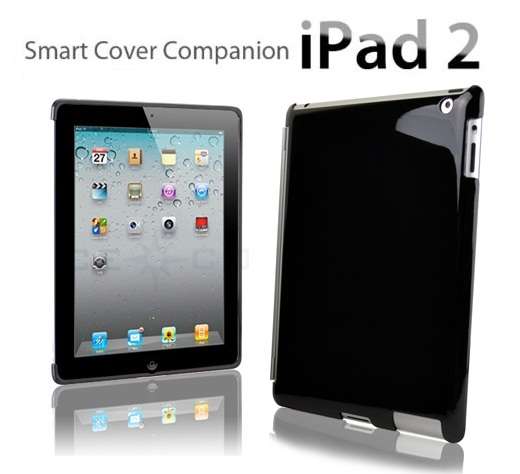 iPad 2 Glossy Black Hard flexible Cover Companion for Smart cover