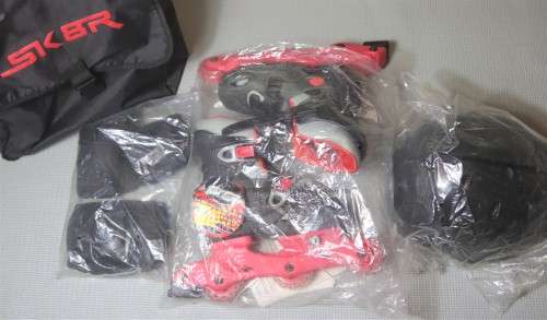 In-Line Skate Set - Adjustable SK8R - Includes accessories - UK 11-1 - Imported from UK