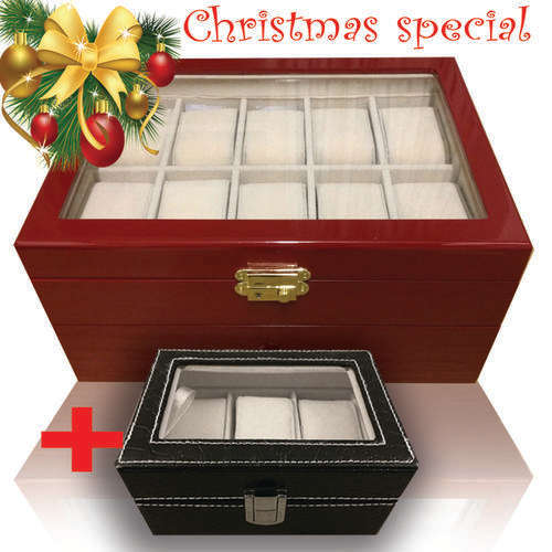Wooden Watch box (Holds 20 watches). RED