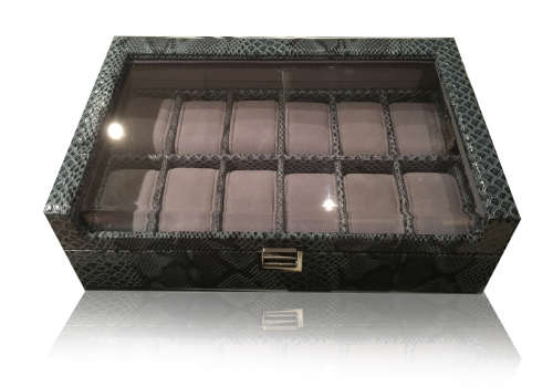 Snake skin style watch box 12 holder + FREE 3 holder