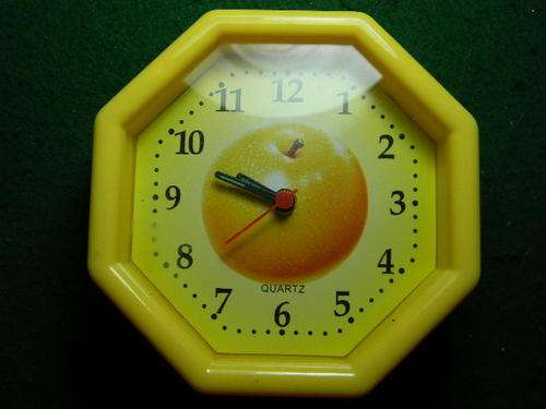 Quarts Alarm clock (105mm-105mm with different fruit and coulers  postage R35.00 +R5.00 each extra