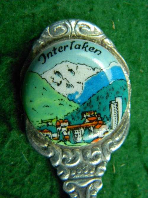Interlaken  spoon with nice detail and marked Argente in silverplated