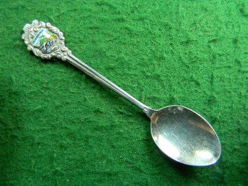Oberammergau souvenir spoon in good condition silver plated