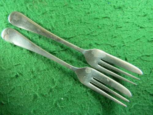 2 forks stainless nickel  plated have marks as per pictures