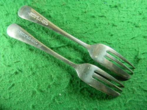 2 forks stainless nickel  plated have marks as per pictures