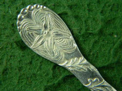 2 very oldflower spoons with an crab at back brass and silver plated as per pictures